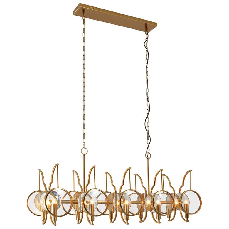 Image 1 Minka Lavery Into Focus 10-Light 46-in Artisan Brass Island Chandelier