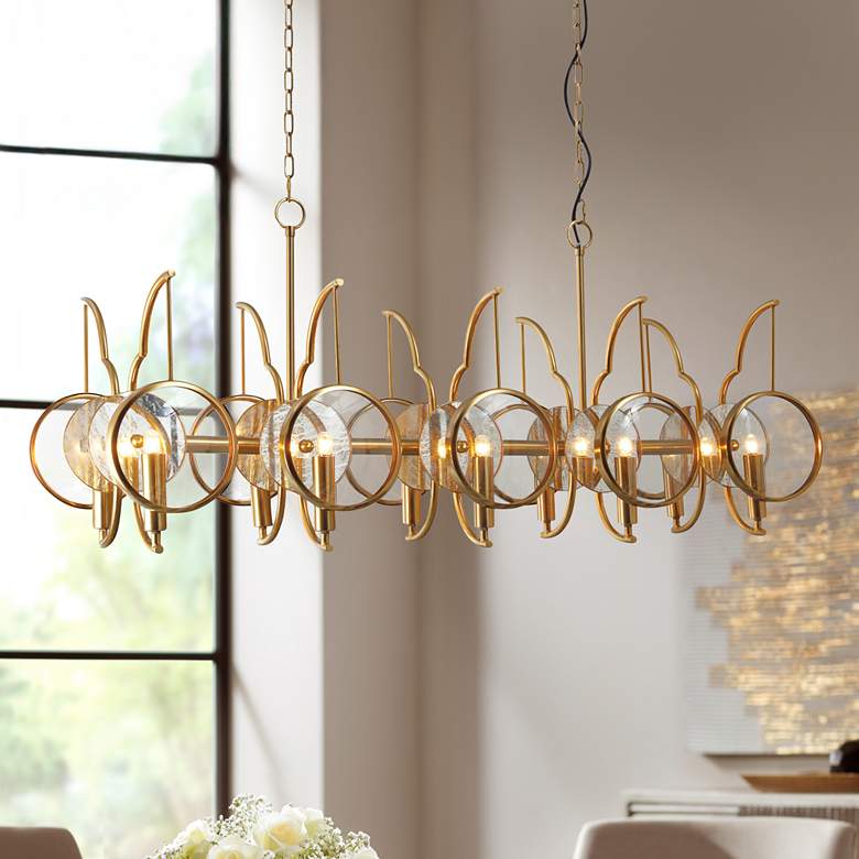 Image 1 Minka Lavery Into Focus 10-Light 46-in Artisan Brass Island Chandelier