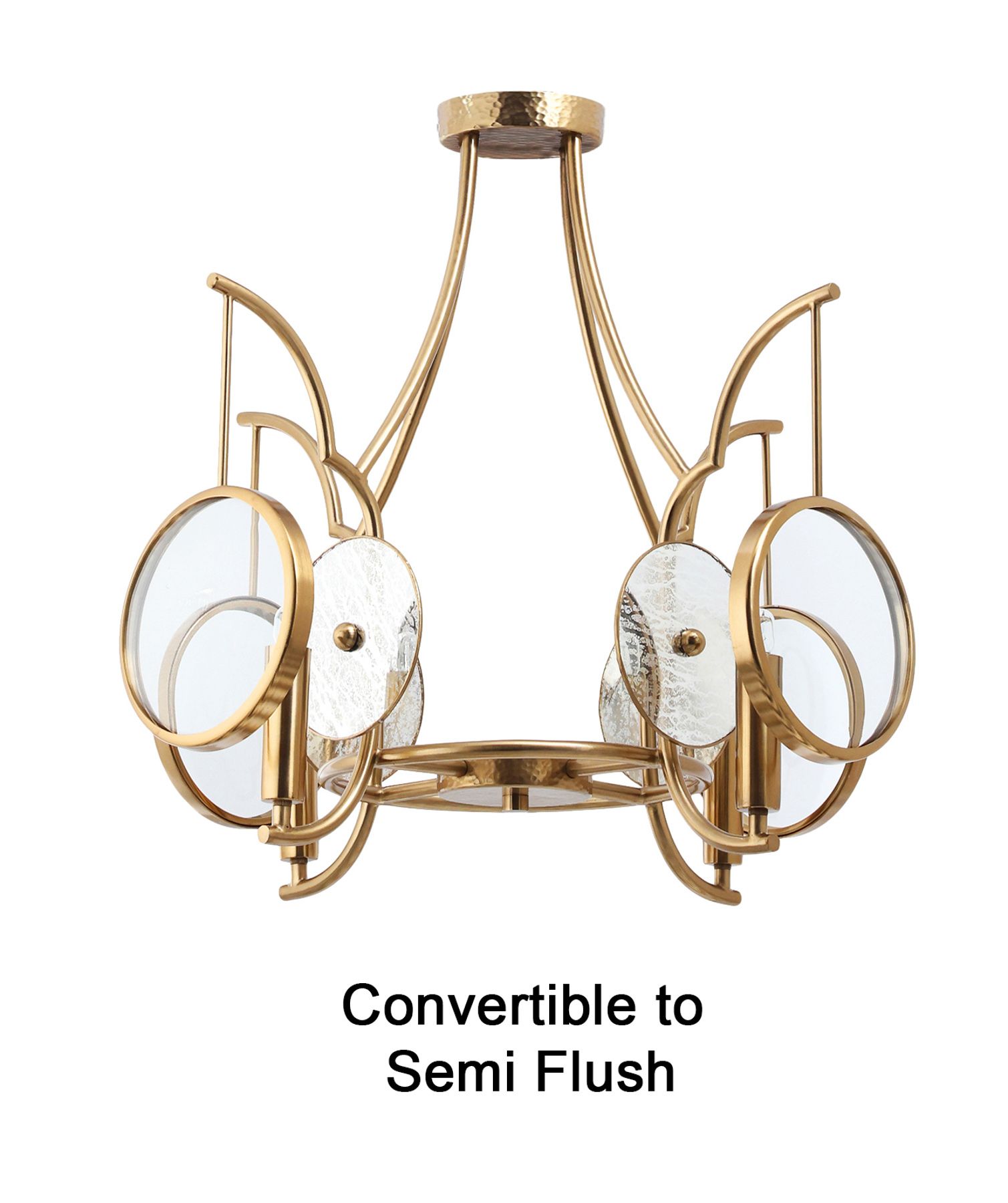 Image 4 Minka Lavery Into Focus 4-Light 22-in Artisan Brass Semi Flush more views