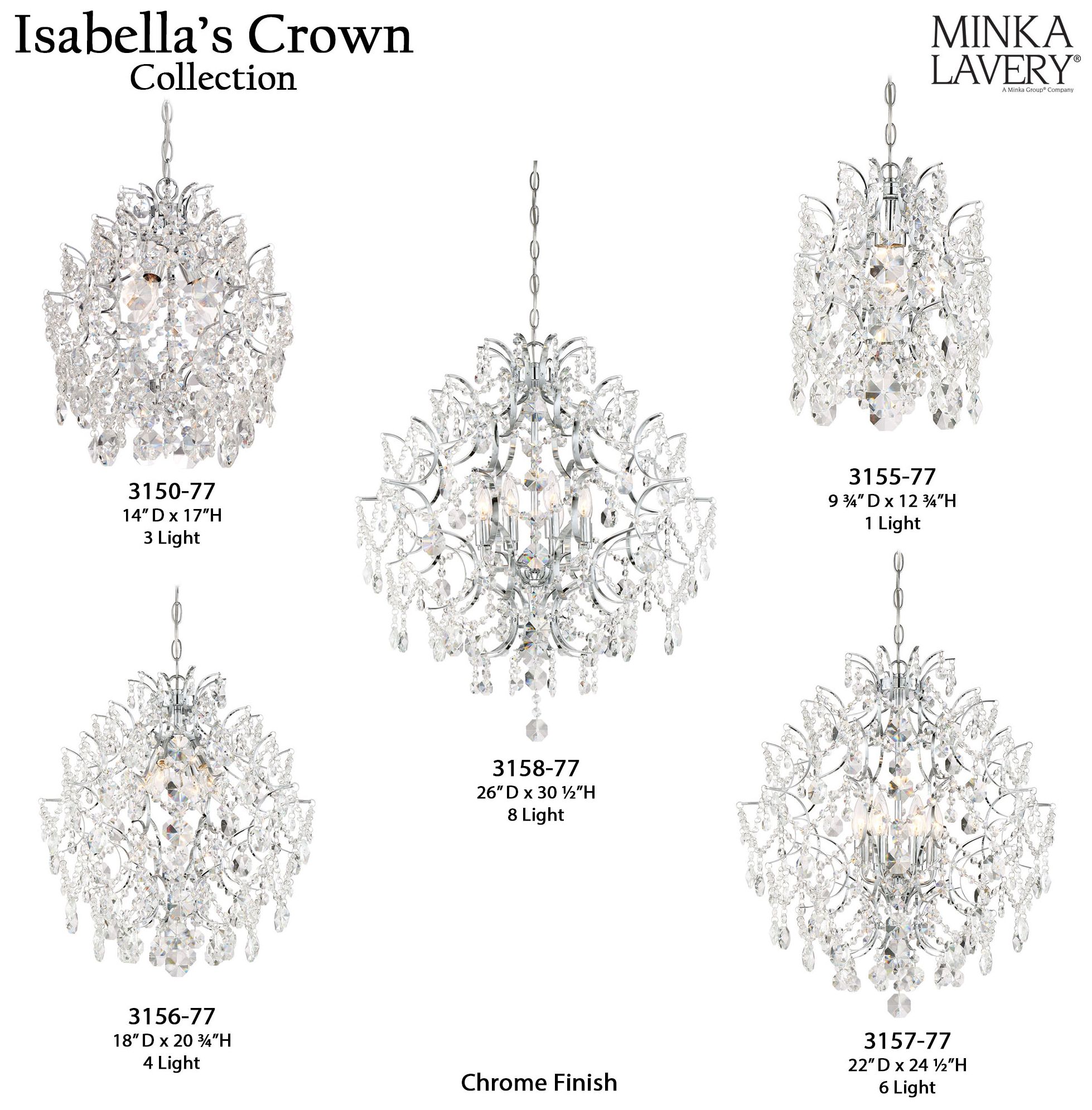 Minka-Lavery Isabella's Crown 1-Light Chrome Mini Pendant