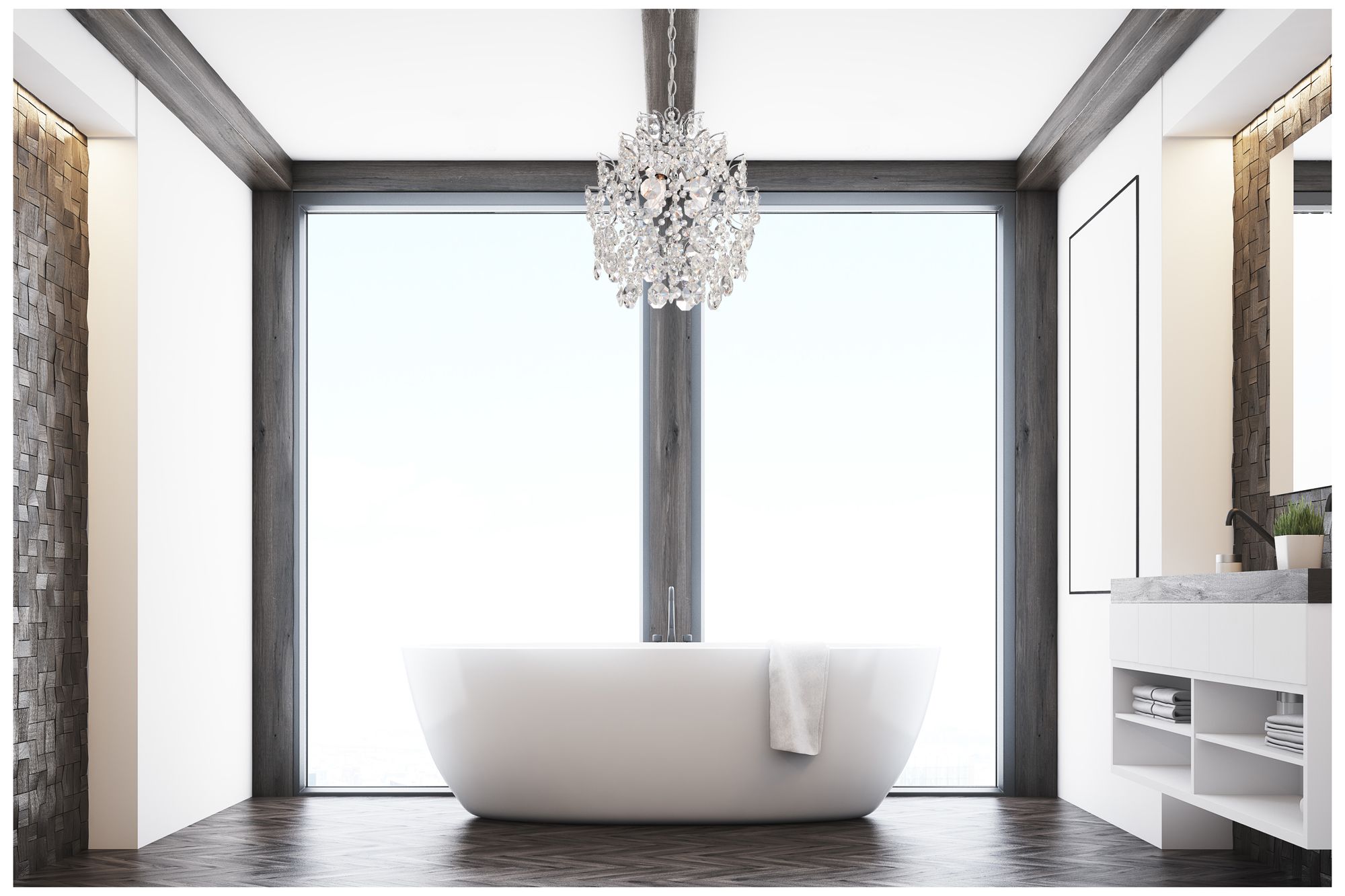 Image 3 Minka-Lavery Isabella's Crown 14" 3-Light Crystal Mini Chandelier more views