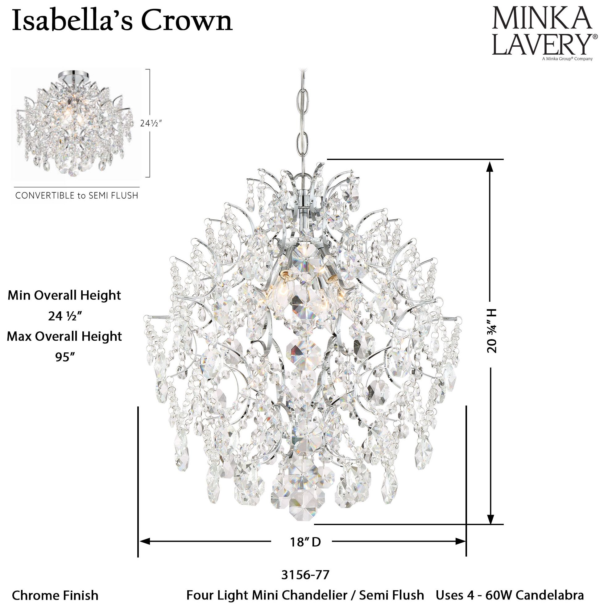 Image 7 Minka-Lavery Isabella's Crown 18" Wide Chrome Crystal Chandelier more views