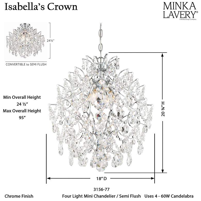 Image 7 Minka-Lavery Isabella's Crown 18" Wide Chrome Crystal Chandelier more views