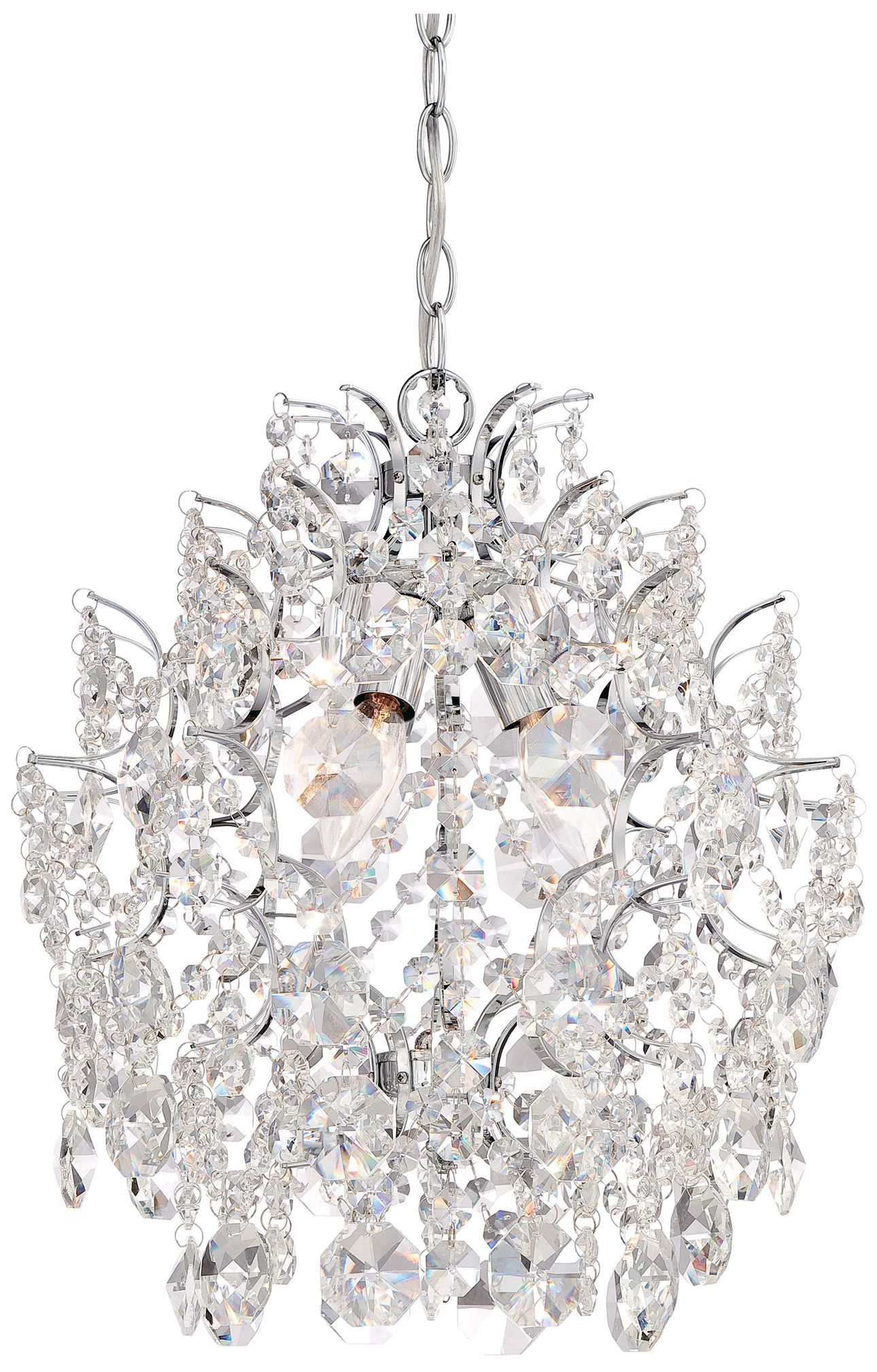 Image 2 Minka-Lavery Isabella's Crown 3-Light Chrome and Crystal Mini Chandelier