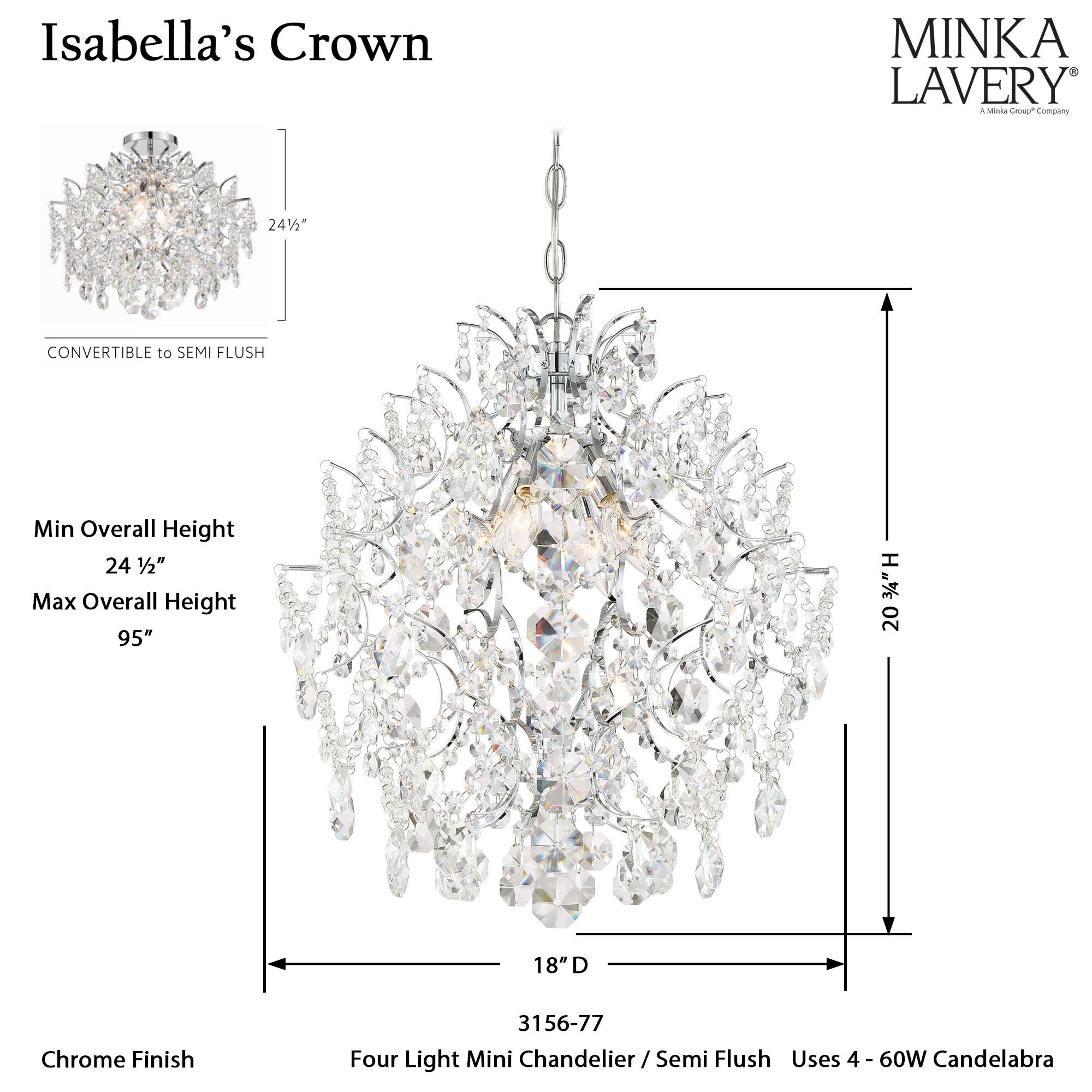 Image 7 Minka-Lavery Isabella's Crown 4-Light Chrome and Crystal Chandelier more views