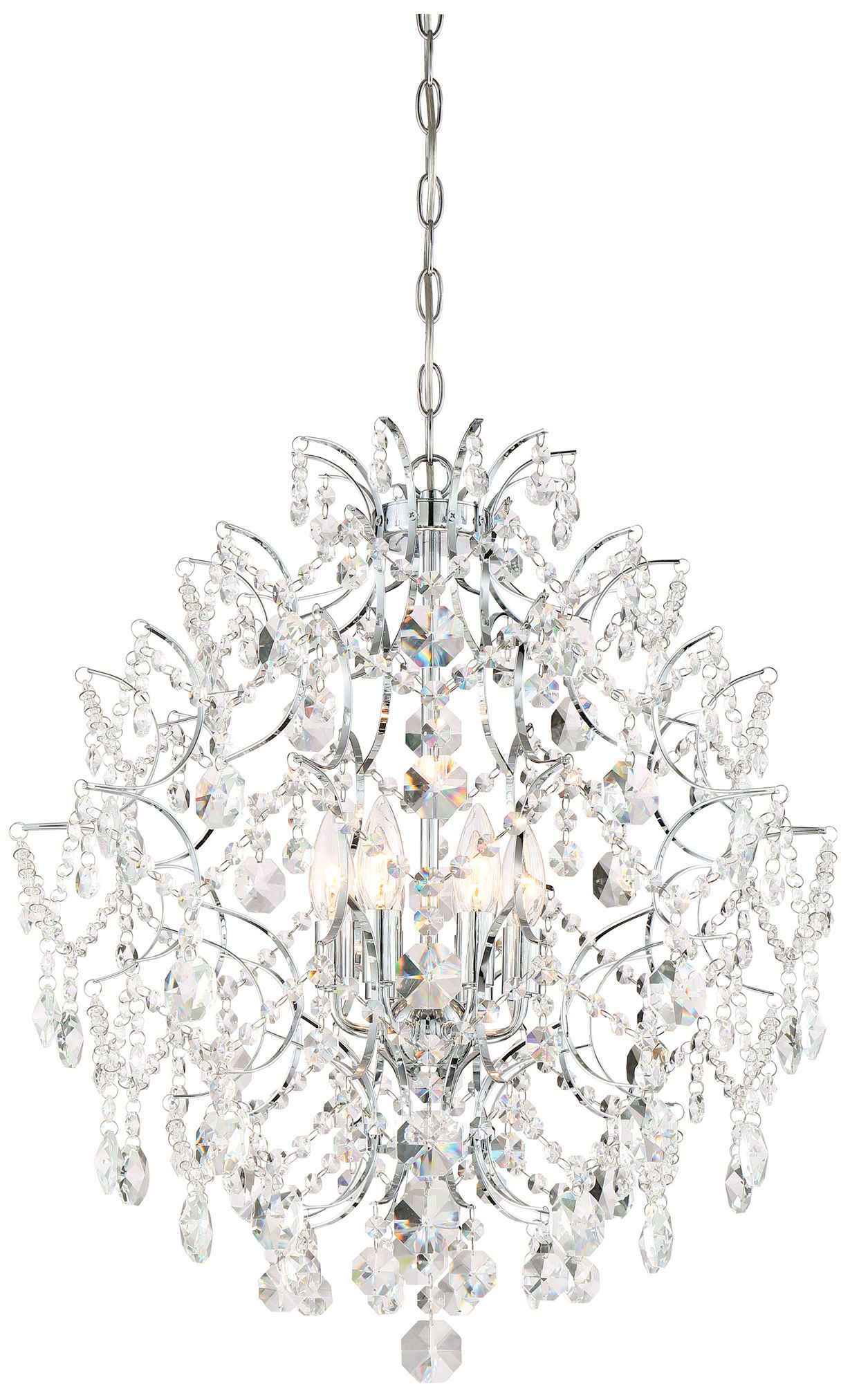 Minka-Lavery Isabella's Crown 6-Light Chrome and Crystal Chandelier