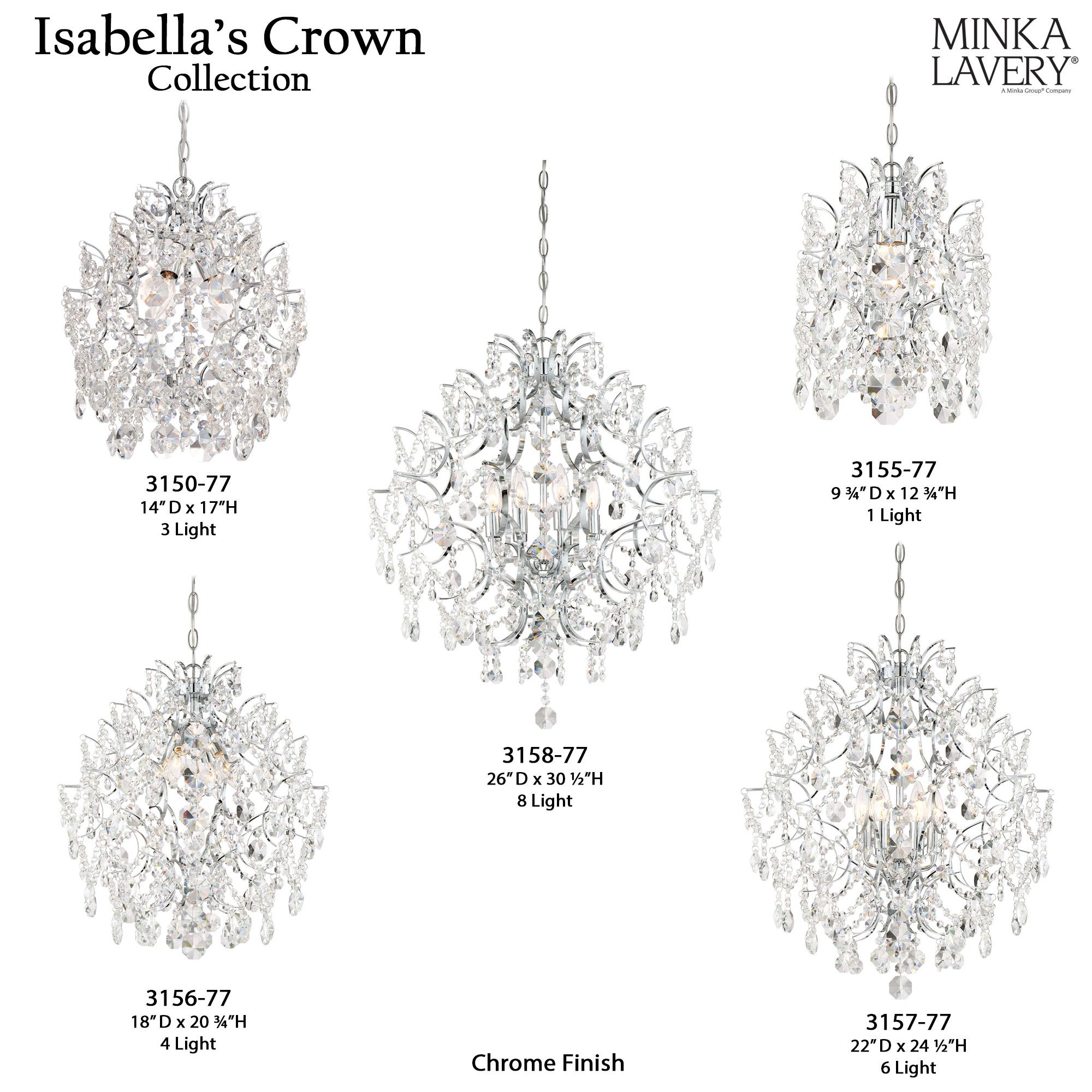 Minka-Lavery Isabella's Crown 6-Light Chrome and Crystal Chandelier
