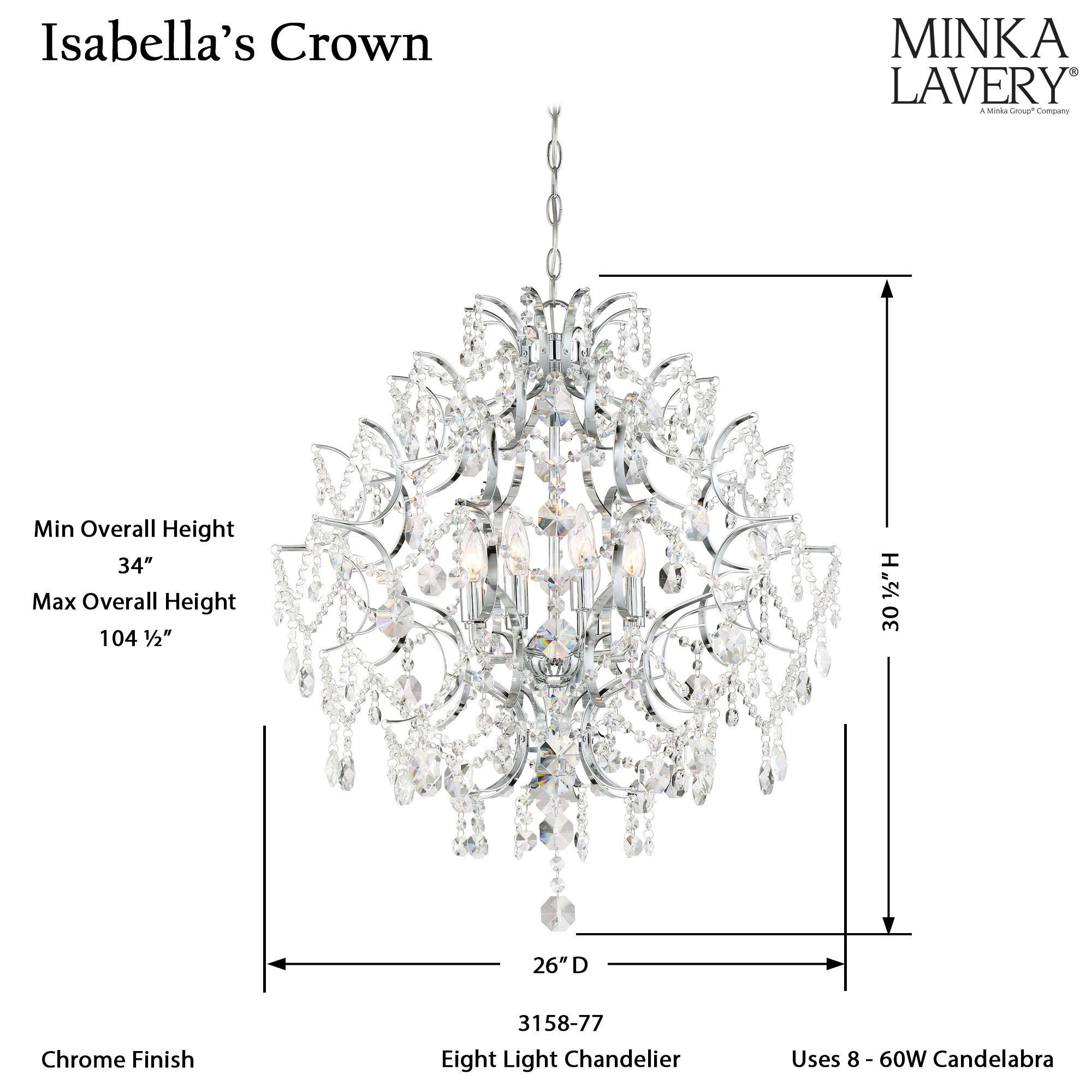 Minka-Lavery Isabella's Crown 8-Light Chrome and Crystal Chandelier