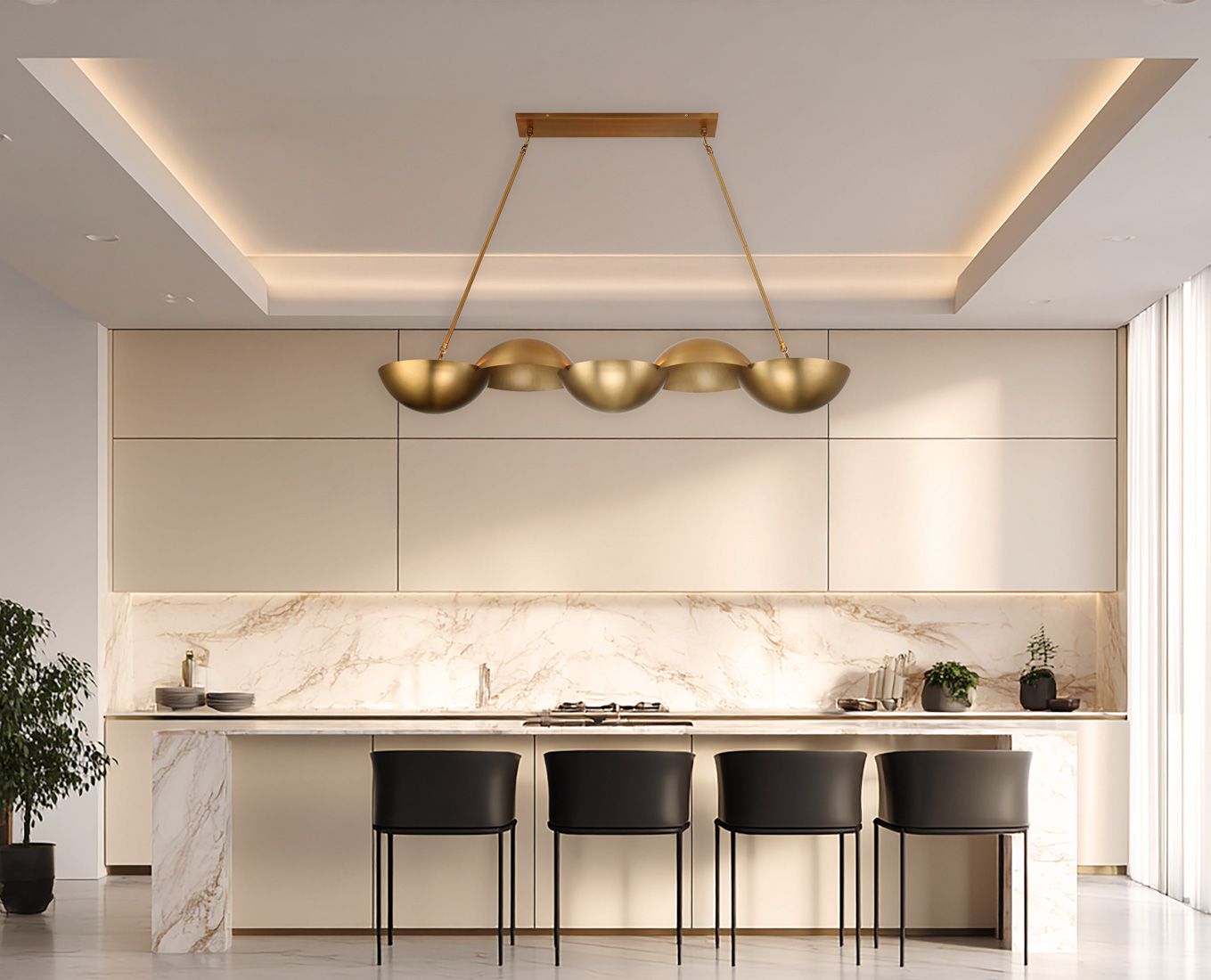Image 6 Minka-Lavery Ivy Lane 6-Light 50-in Legacy Brass Linear Chandelier more views