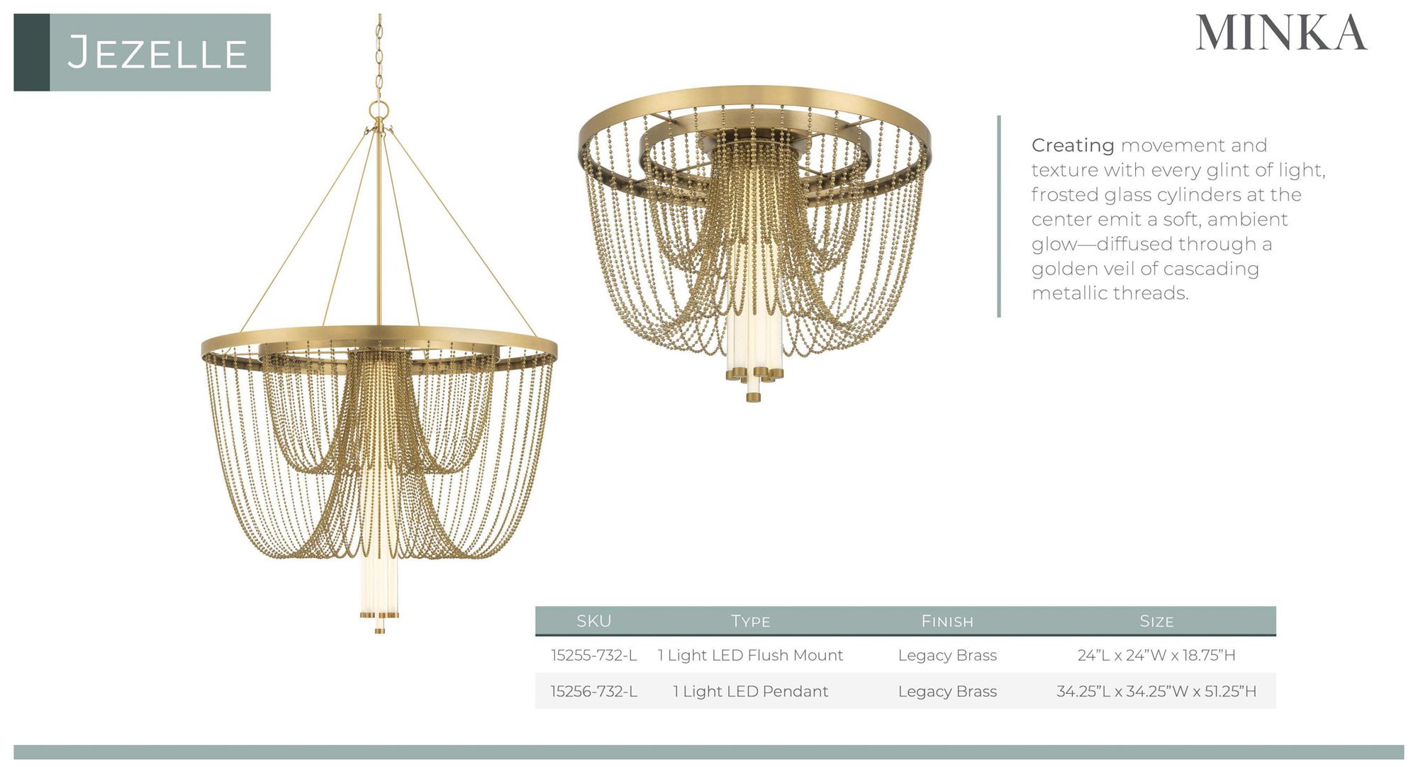 Minka Lavery Jezelle LED 34.25-in Legacy