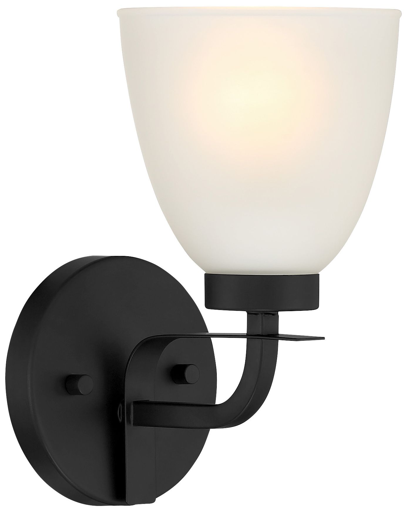 Minka-Lavery Kaitlen 1-Light Coal Black Vanity Light with Glass Shade