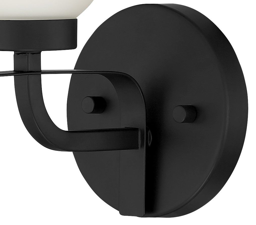 Image 4 Minka-Lavery Kaitlen 1-Light Coal Black Vanity Light with Glass Shade more views