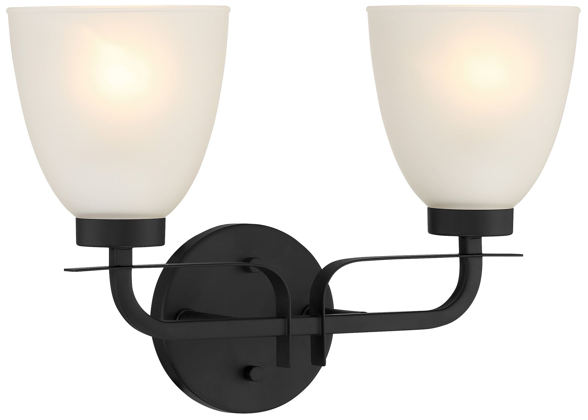 Minka-Lavery Kaitlen 2-Light Coal Black Vanity Light with Glass Shades