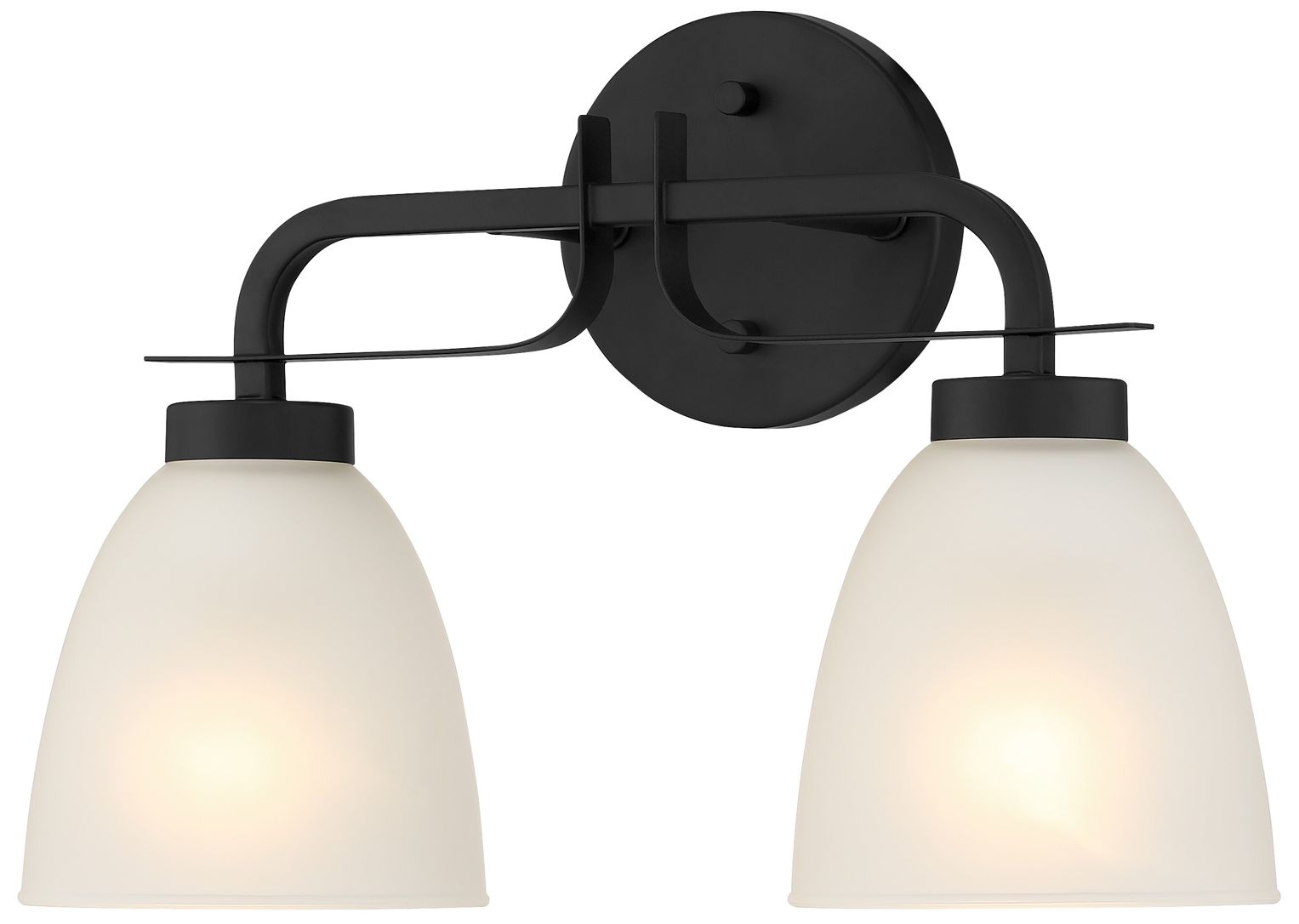 Image 2 Minka-Lavery Kaitlen 2-Light Coal Black Vanity Light with Glass Shades more views