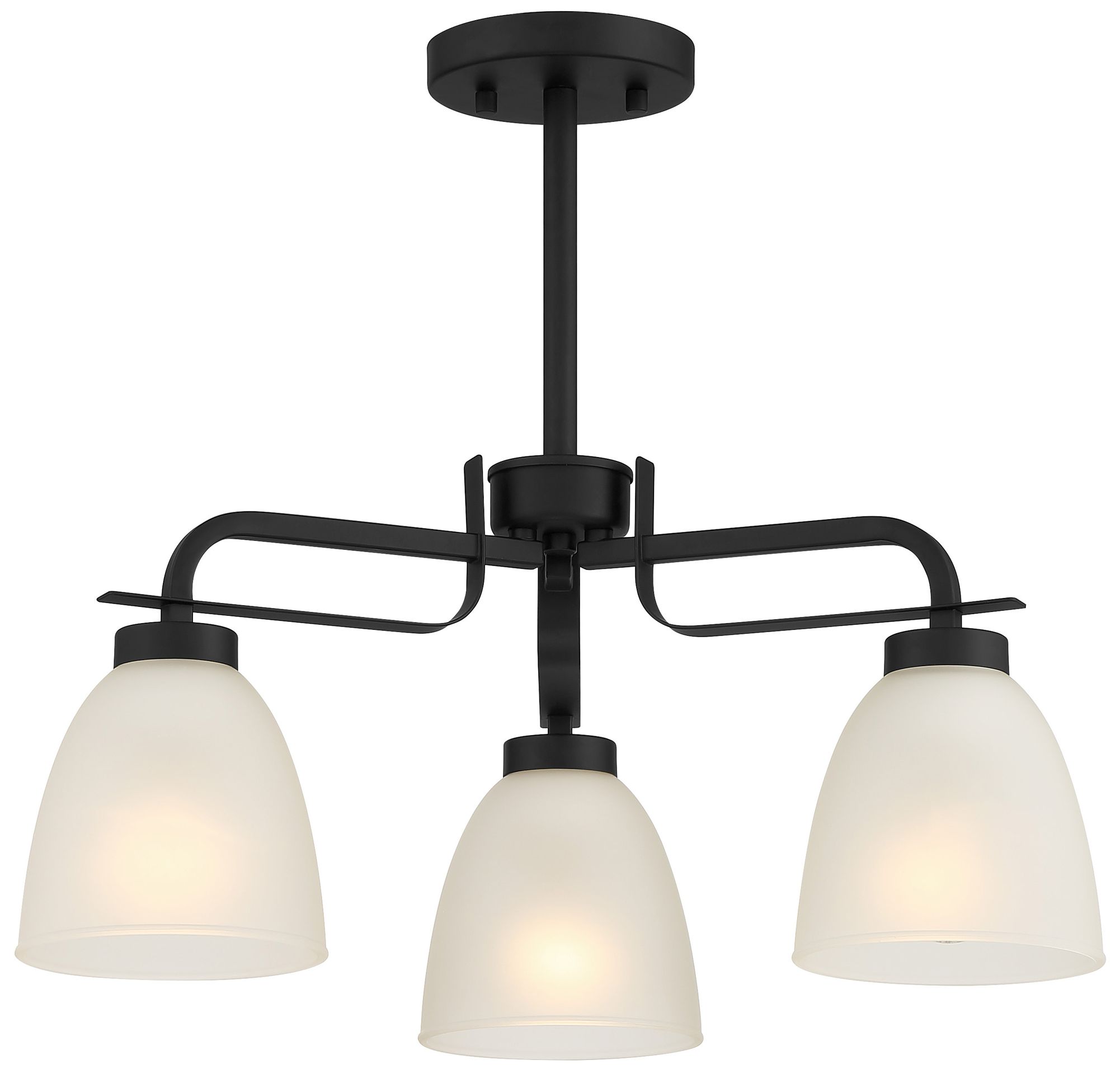 Minka-Lavery Kaitlen 3-Light Coal Black Semi-Flush to Chandelier