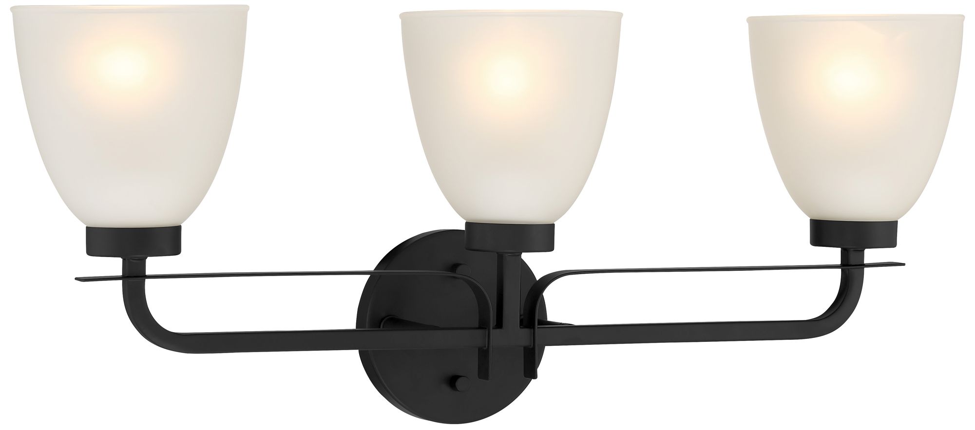 Minka-Lavery Kaitlen 3-Light Coal Black Vanity Light with Glass Shades