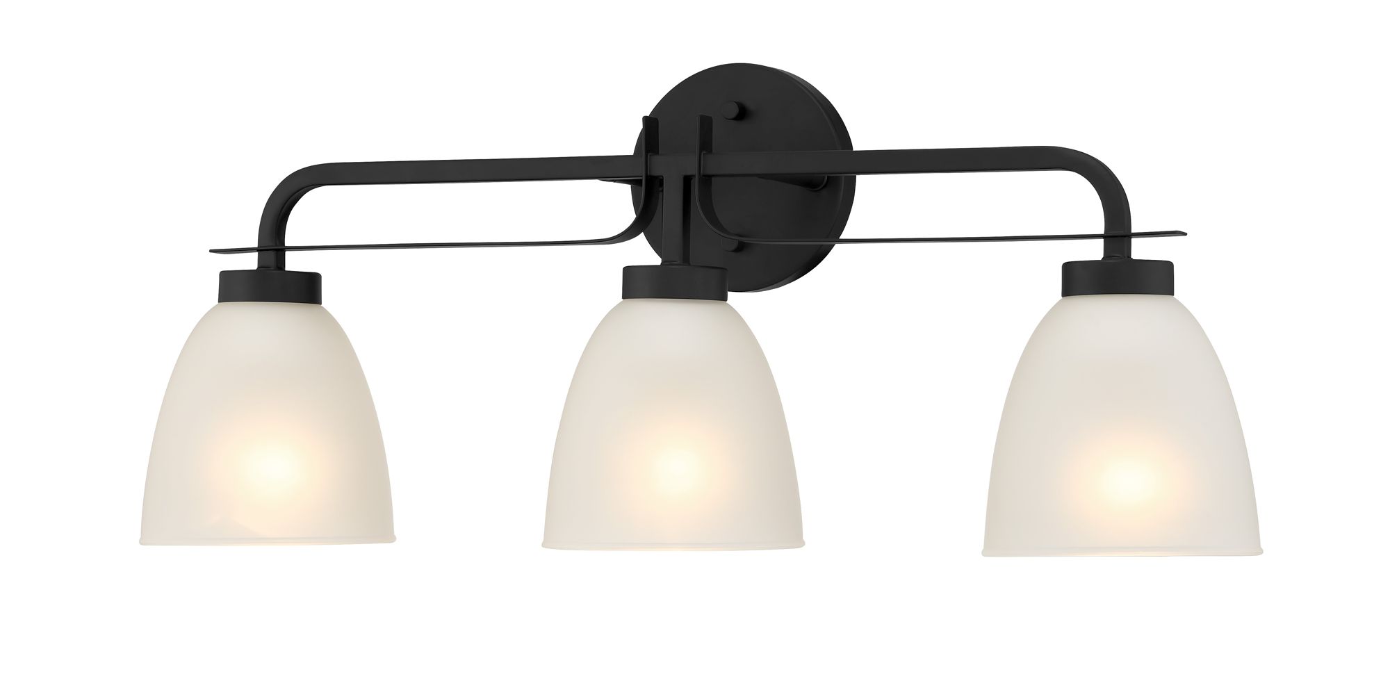 Image 3 Minka-Lavery Kaitlen 3-Light Coal Black Vanity Light with Glass Shades more views
