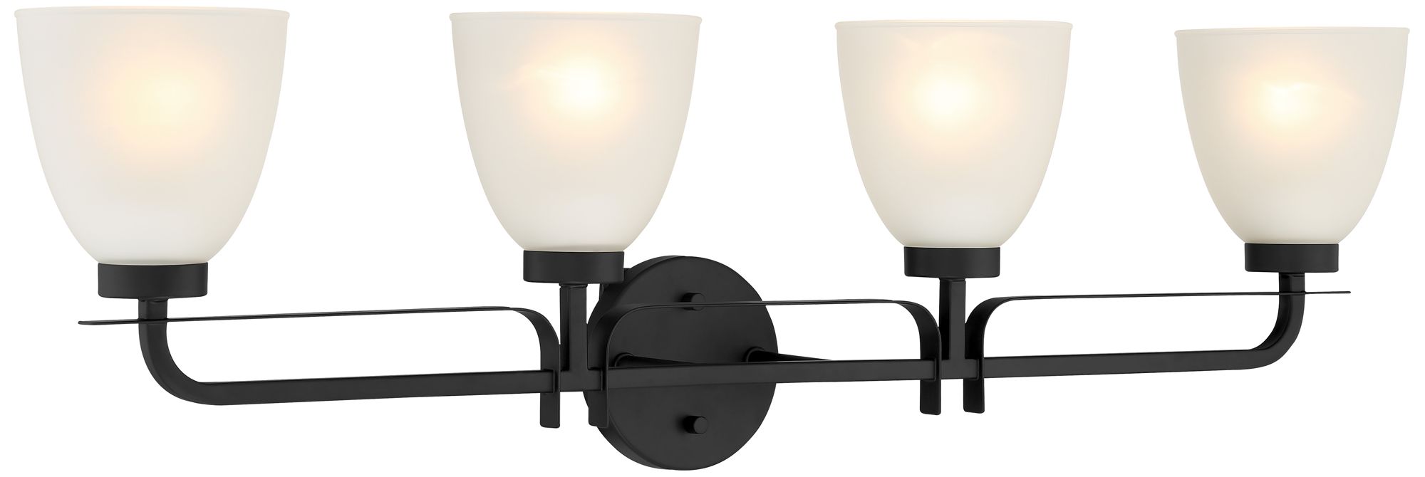 Minka-Lavery Kaitlen 4-Light Coal Black Vanity Light with Glass Shades