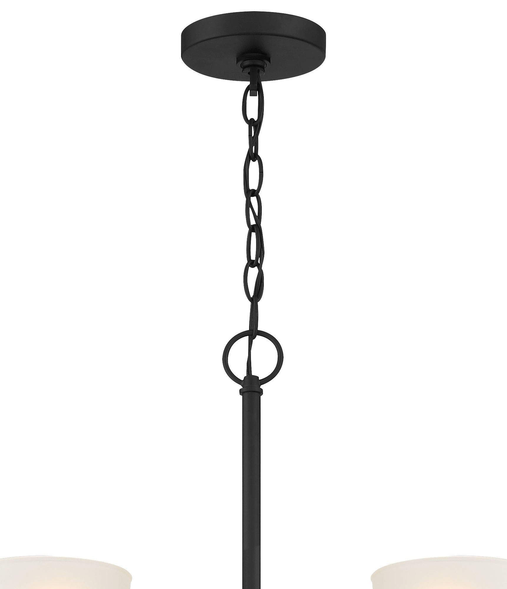 Image 5 Minka-Lavery Kaitlen 9-Light Coal Black Chandelier with White Glass Shades more views
