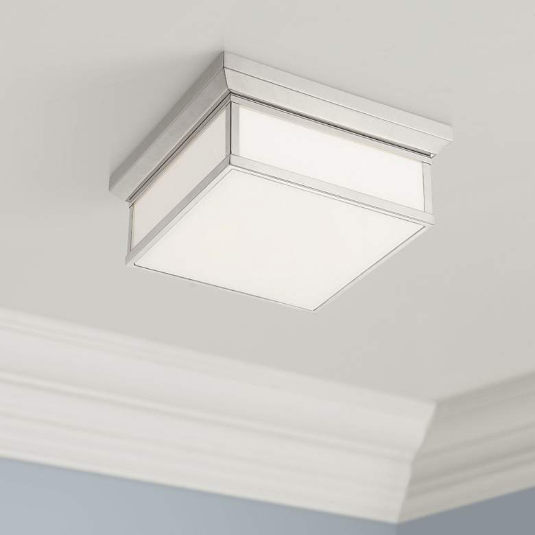 Image 1 Minka Lavery Kentwood 13" Wide White and Polished Nickel Ceiling Light