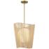 Minka-Lavery Key Largo 1-Light Soft Brass Pendant with Etched Opal Glass