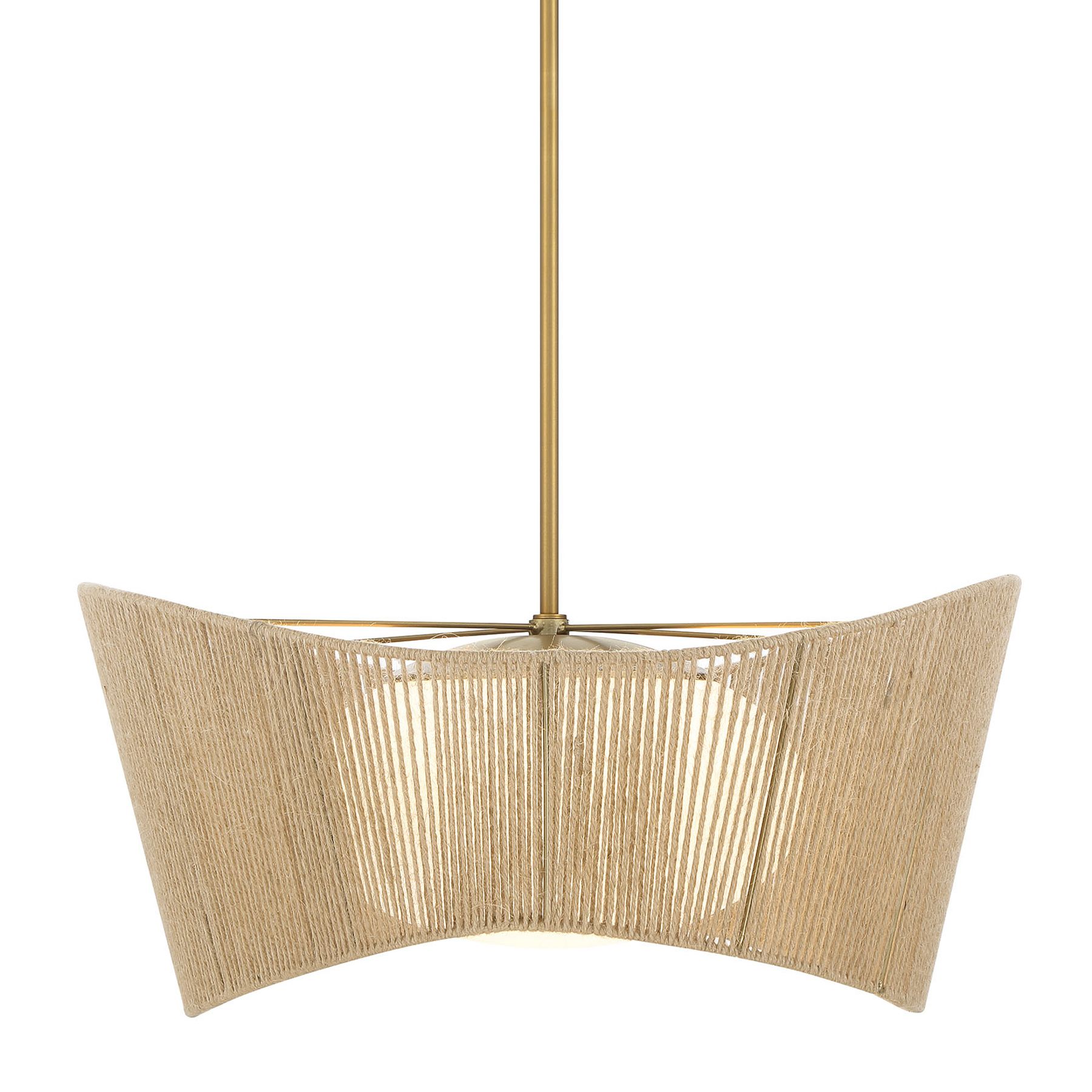 Image 5 Minka-Lavery Key Largo 1-Light Soft Brass Pendant with Etched Opal Glass more views
