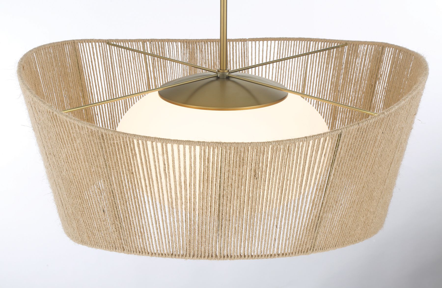 Image 5 Minka-Lavery Key Largo 1-Light Soft Brass Pendant with Etched Opal Glass more views