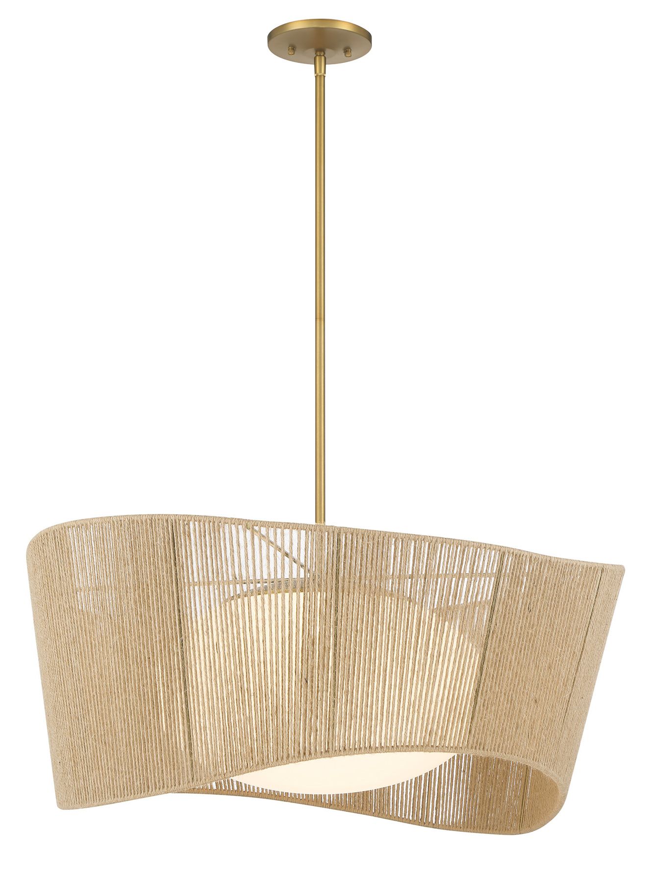 Image 6 Minka-Lavery Key Largo 1-Light Soft Brass Pendant with Etched Opal Glass more views