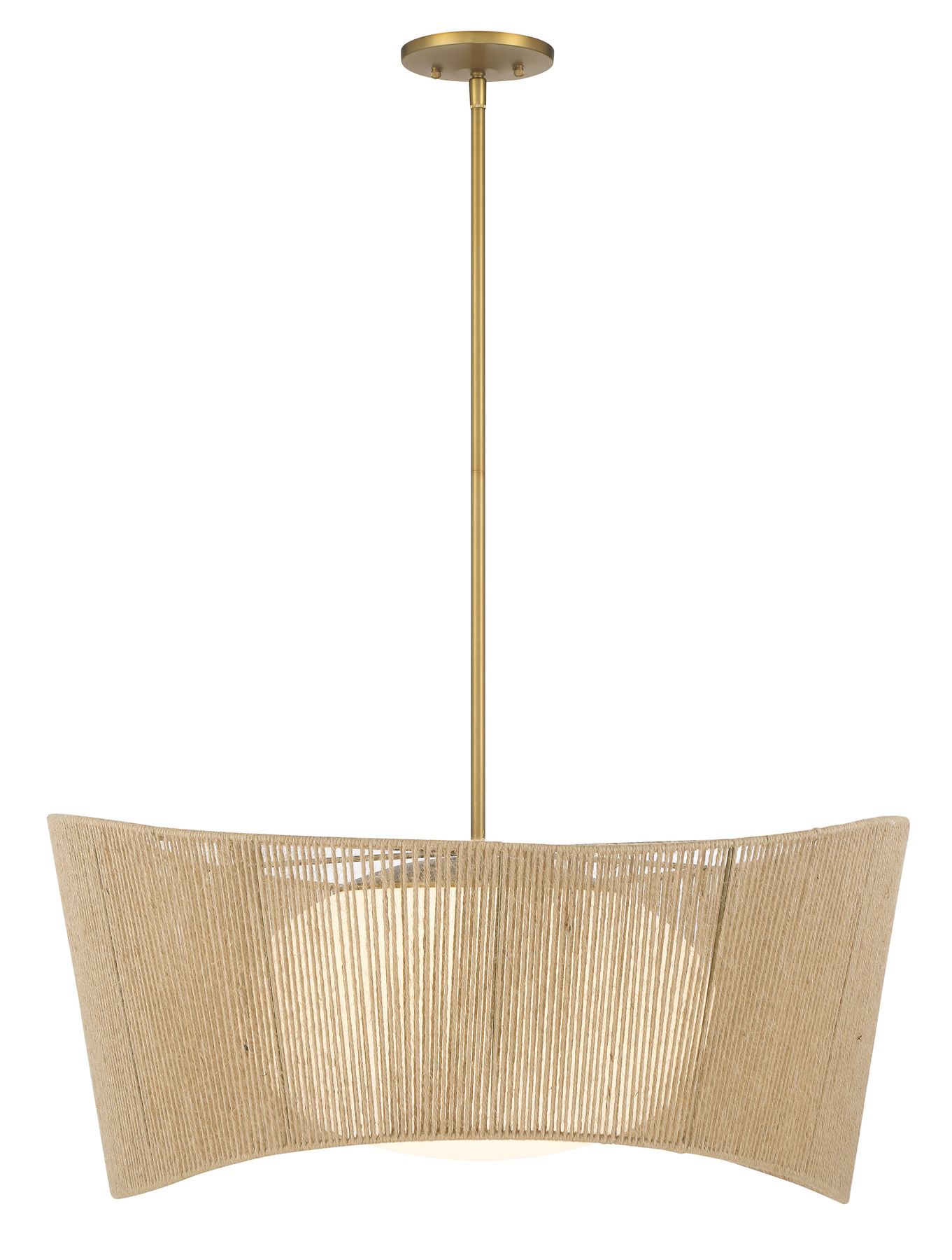 Image 7 Minka-Lavery Key Largo 1-Light Soft Brass Pendant with Etched Opal Glass more views