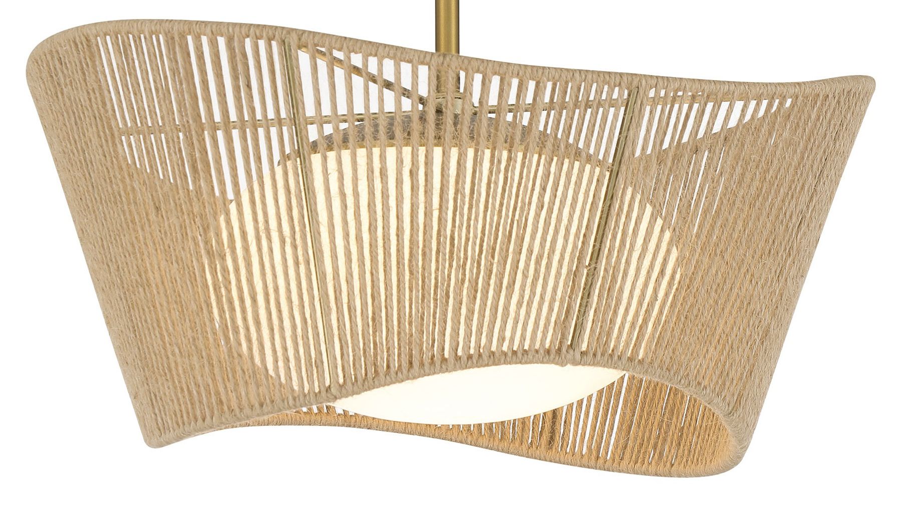 Image 3 Minka-Lavery Key Largo 1-Light Soft Brass Semi Flush Mount with Shade more views
