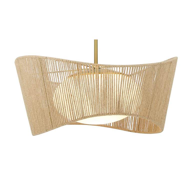 Image 3 Minka-Lavery Key Largo 21" Opal Glass and Rope Modern Pendant Light more views