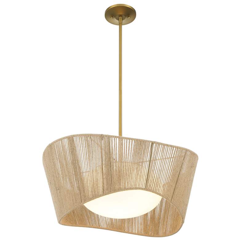 Image 6 Minka-Lavery Key Largo 21" Opal Glass and Rope Modern Pendant Light more views