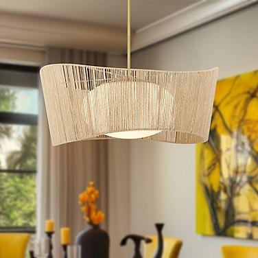 Minka-Lavery Key Largo 27 1/4" Brass and Opal Glass Modern Pendant