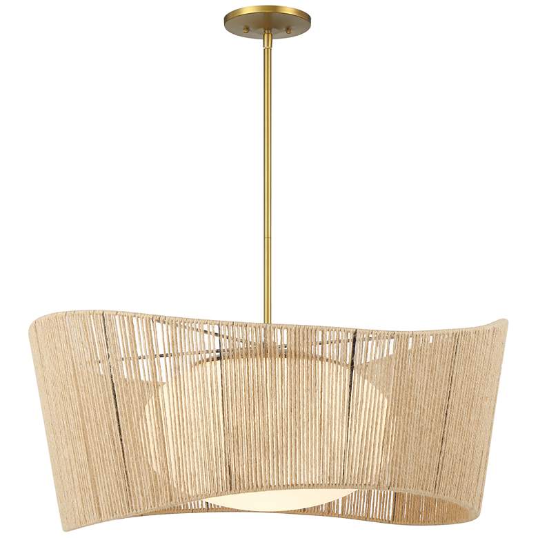 Image 2 Minka-Lavery Key Largo 27 1/4" Brass and Opal Glass Modern Pendant