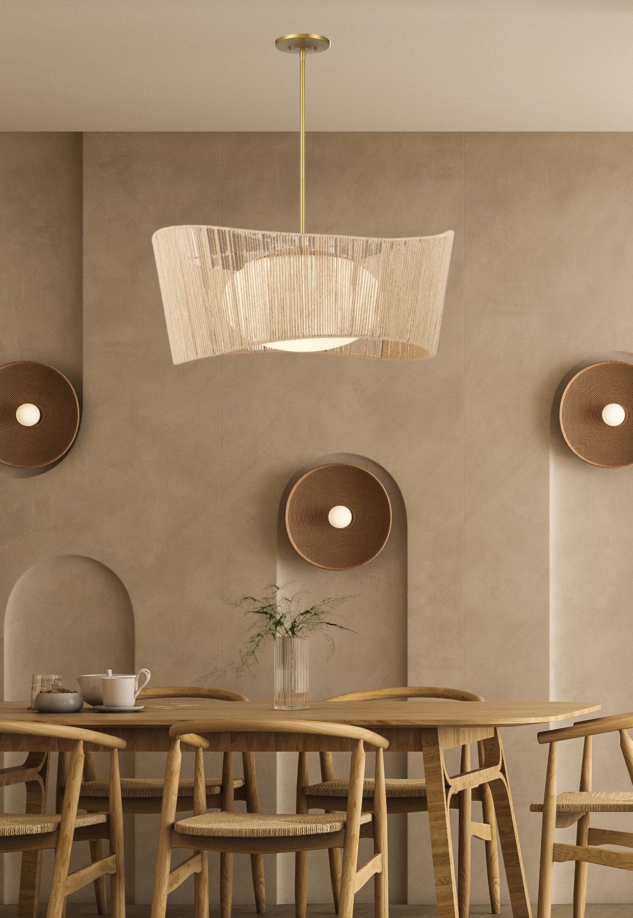 Minka-Lavery Key Largo 27 1/4" Brass and Opal Glass Modern Pendant