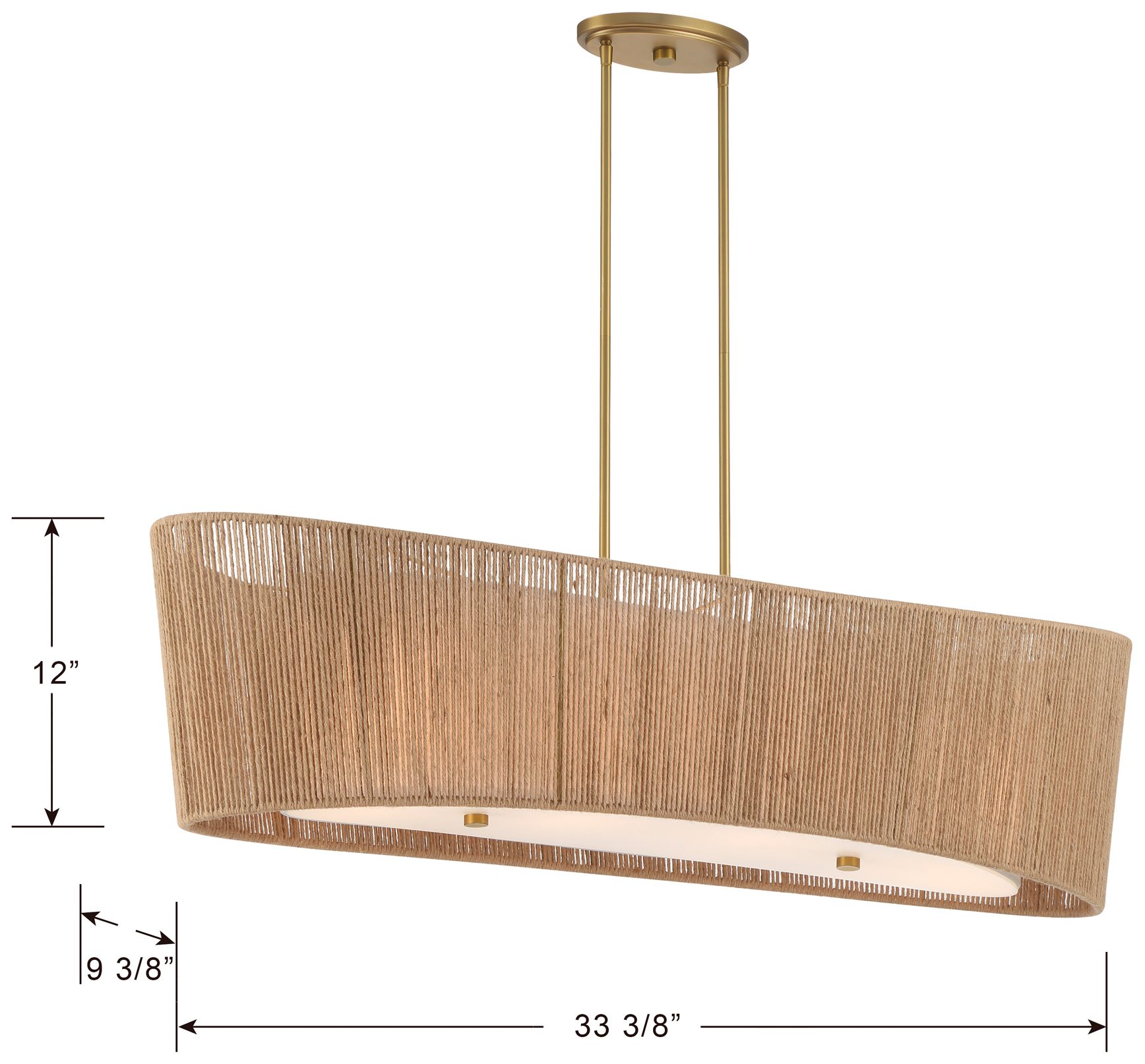 Minka Lavery Key Largo 4-Lt 45-in Soft Brass Linear Chandelier with Shade