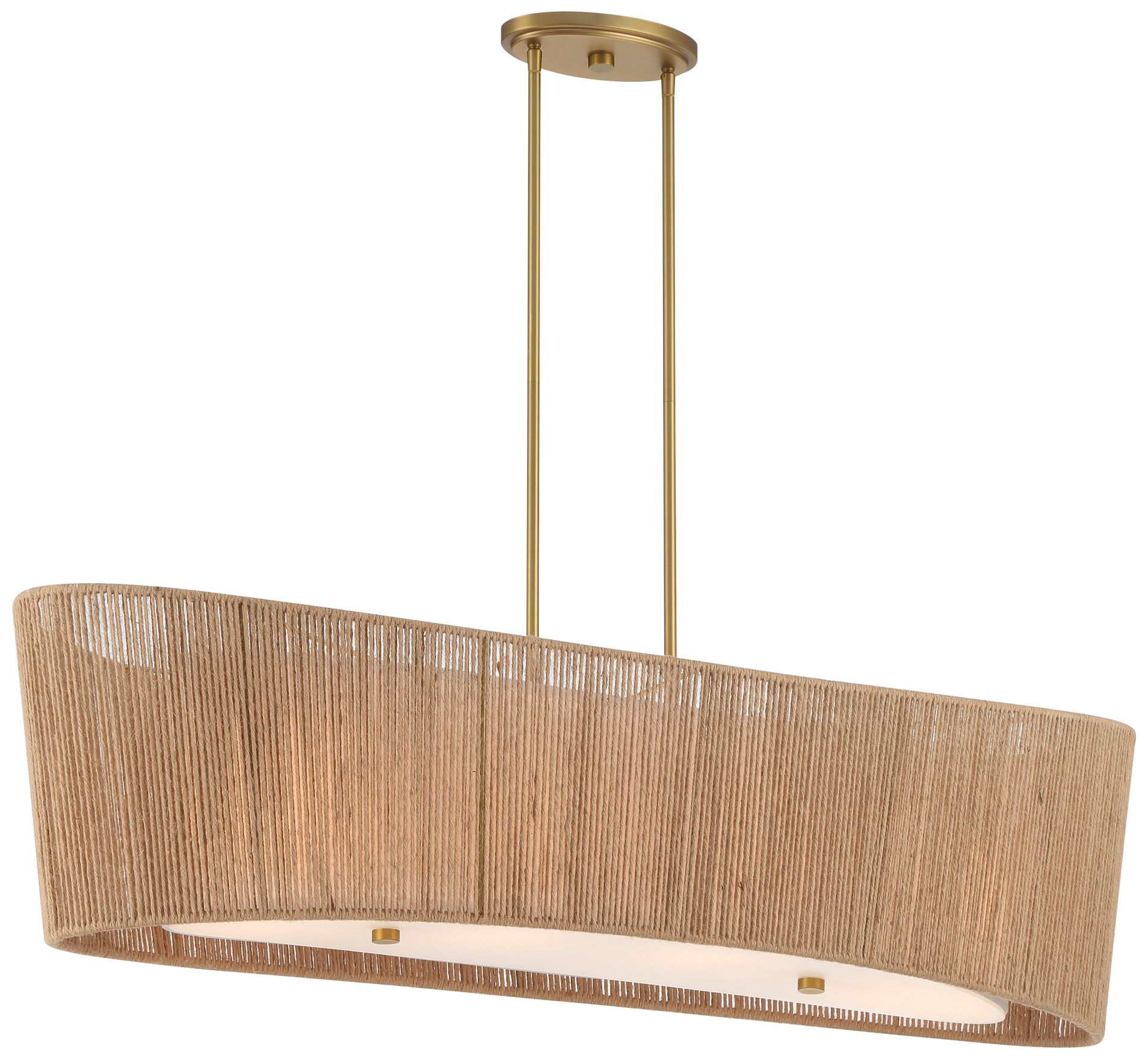 Minka Lavery Key Largo 4-Lt 45-in Soft Brass Linear Chandelier with Shade