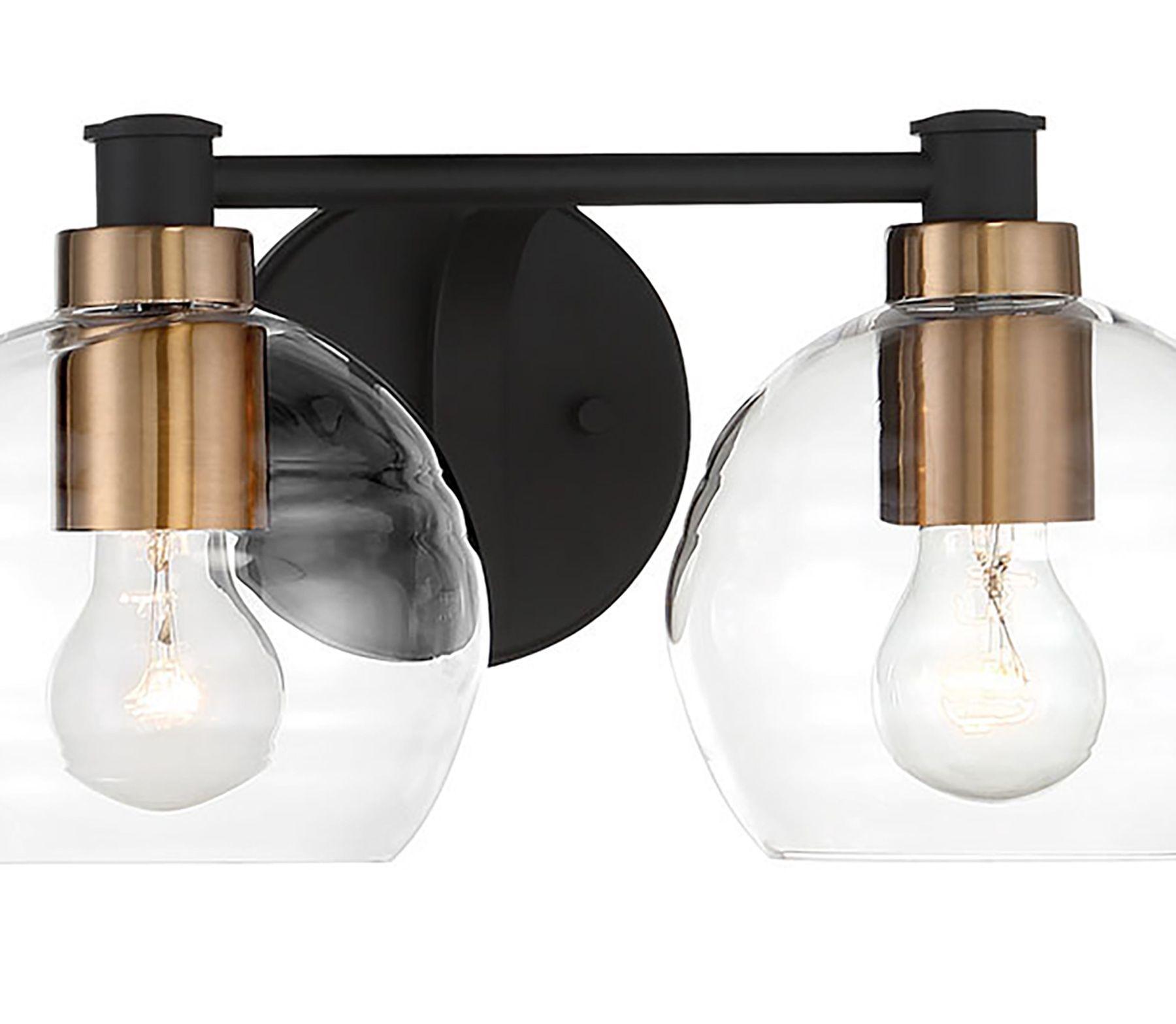 Image 2 Minka-Lavery Keyport 2-Light Sand Black and Brushed Brass Vanity Light more views