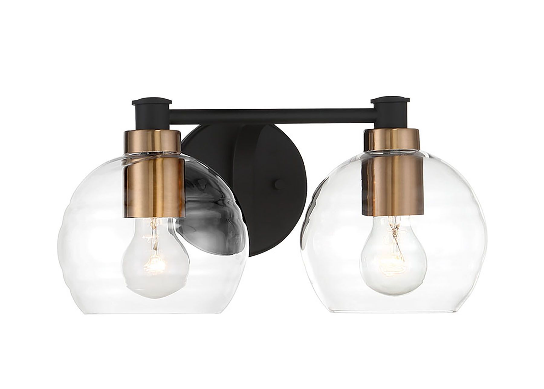 Image 4 Minka-Lavery Keyport 2-Light Sand Black and Brushed Brass Vanity Light more views