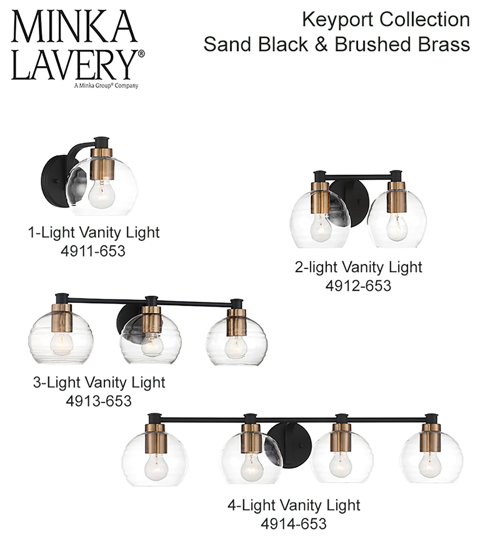 Image 6 Minka-Lavery Keyport 2-Light Sand Black and Brushed Brass Vanity Light more views