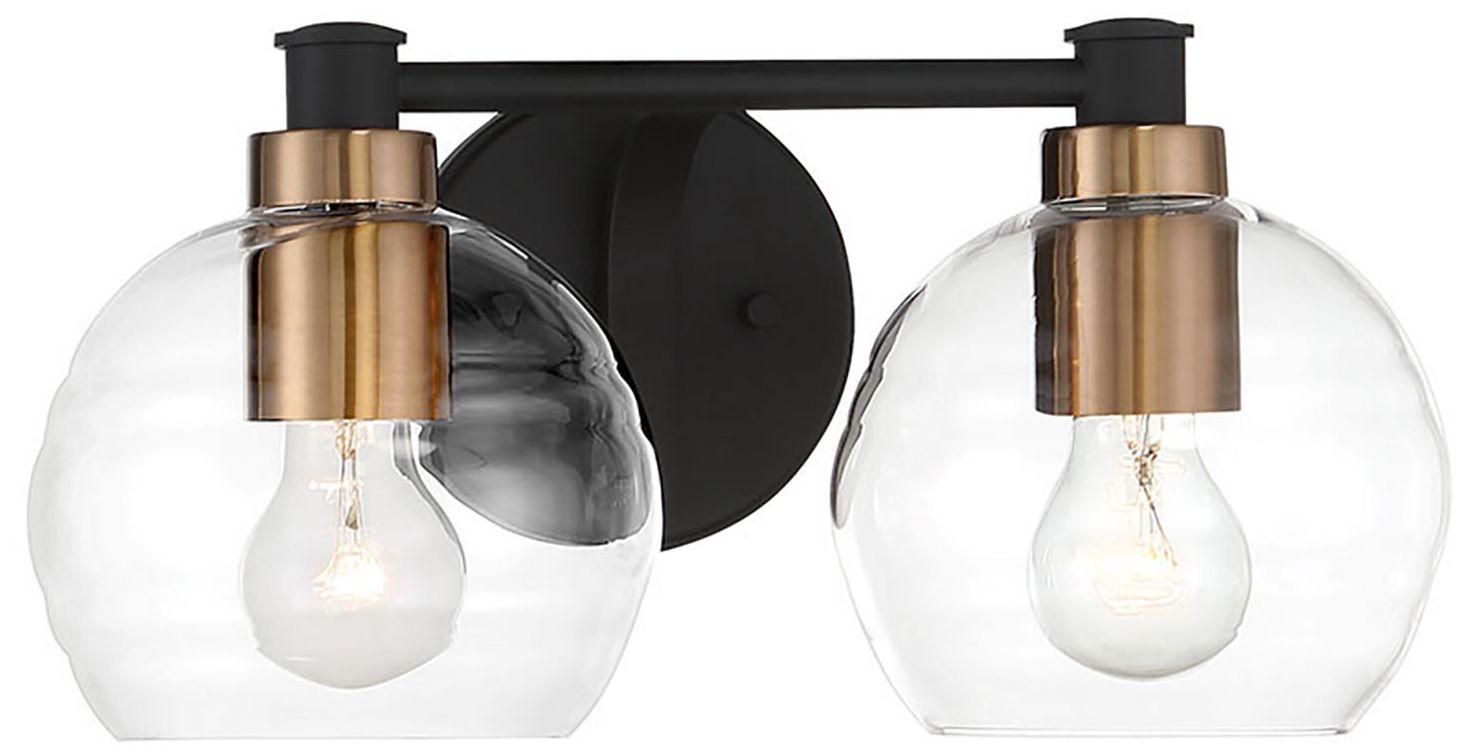 Image 4 Minka Lavery Keyport 2 Light Sand Coal and Brushed Brass Bath more views