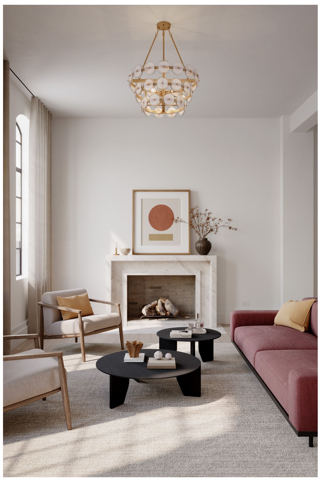 Image 4 Minka Lavery Kintrel 4-Light 28.75-in Legacy Brass Pendant with Glass Discs more views