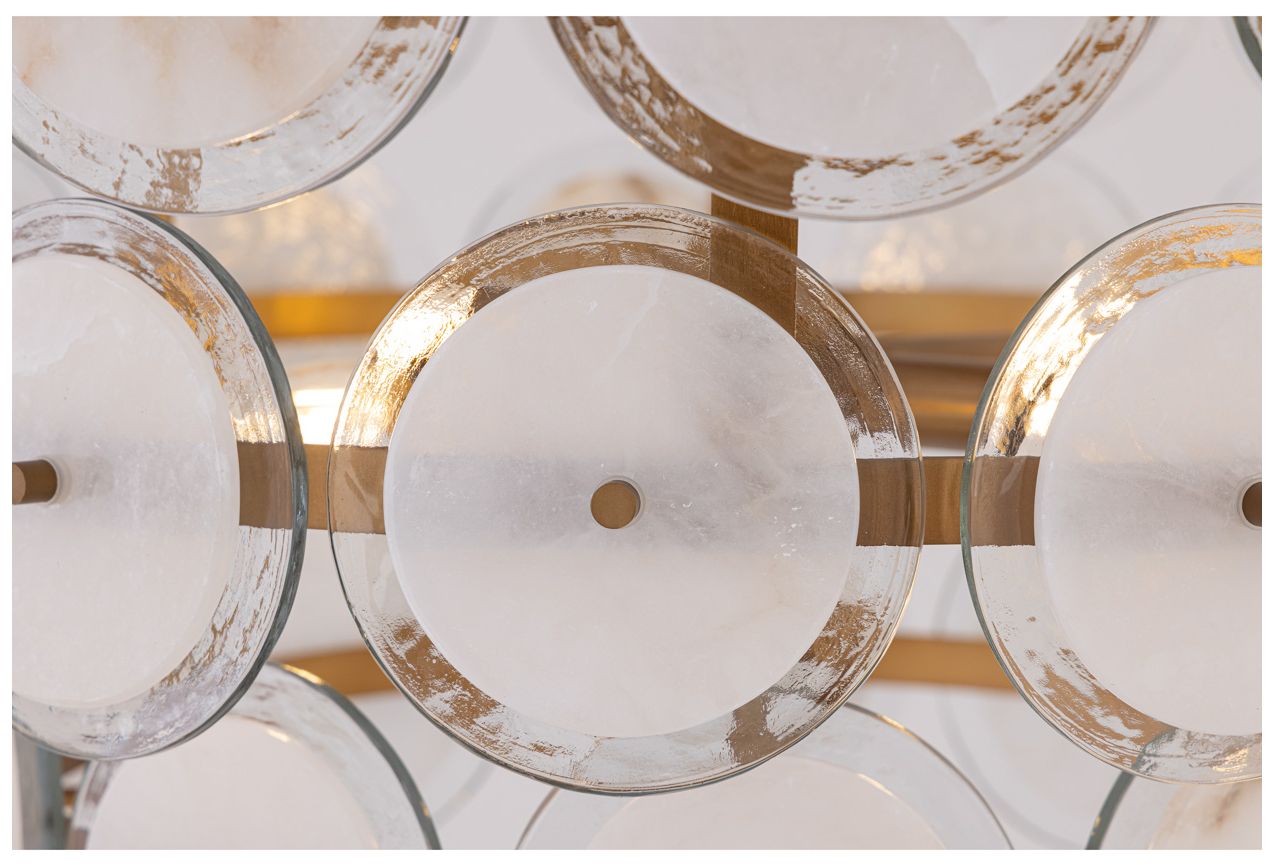 Image 5 Minka Lavery Kintrel 4-Light 28.75-in Legacy Brass Pendant with Glass Discs more views