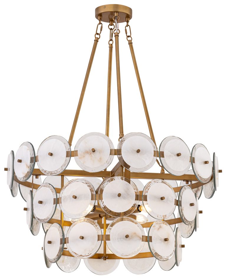 Image 6 Minka Lavery Kintrel 4-Light 28.75-in Legacy Brass Pendant with Glass Discs more views