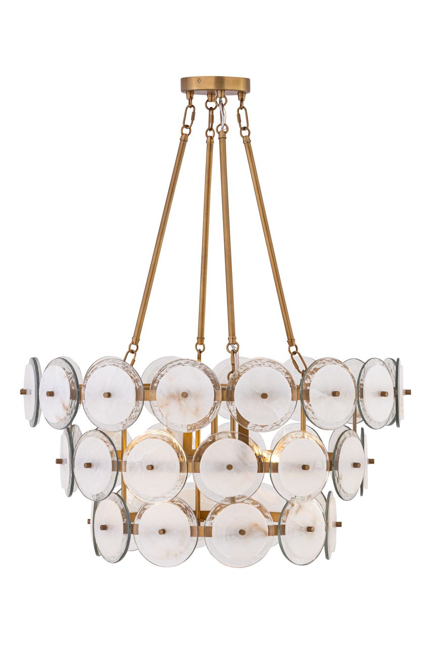 Image 7 Minka Lavery Kintrel 4-Light 28.75-in Legacy Brass Pendant with Glass Discs more views