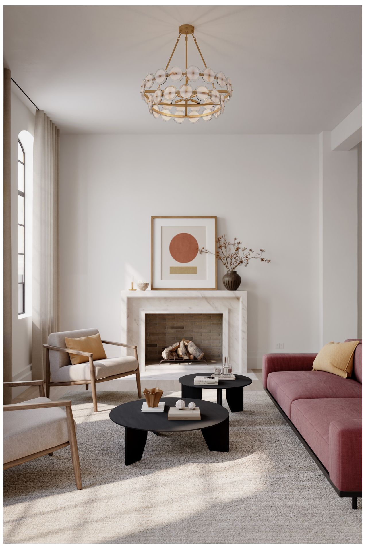 Image 4 Minka Lavery Kintrel 6-Light 31.5-in Legacy Brass Pendant with Glass Discs more views