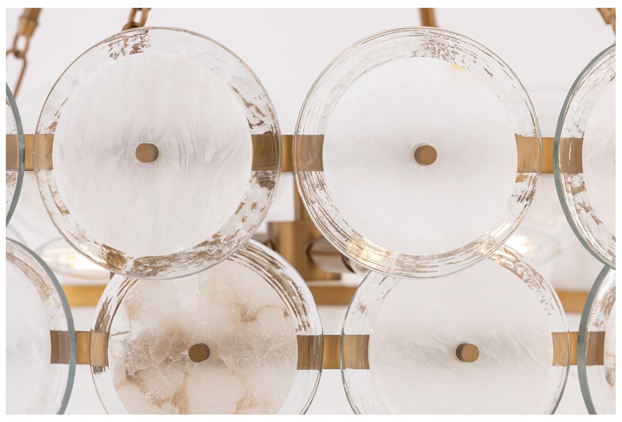 Image 5 Minka Lavery Kintrel 6-Light 31.5-in Legacy Brass Pendant with Glass Discs more views