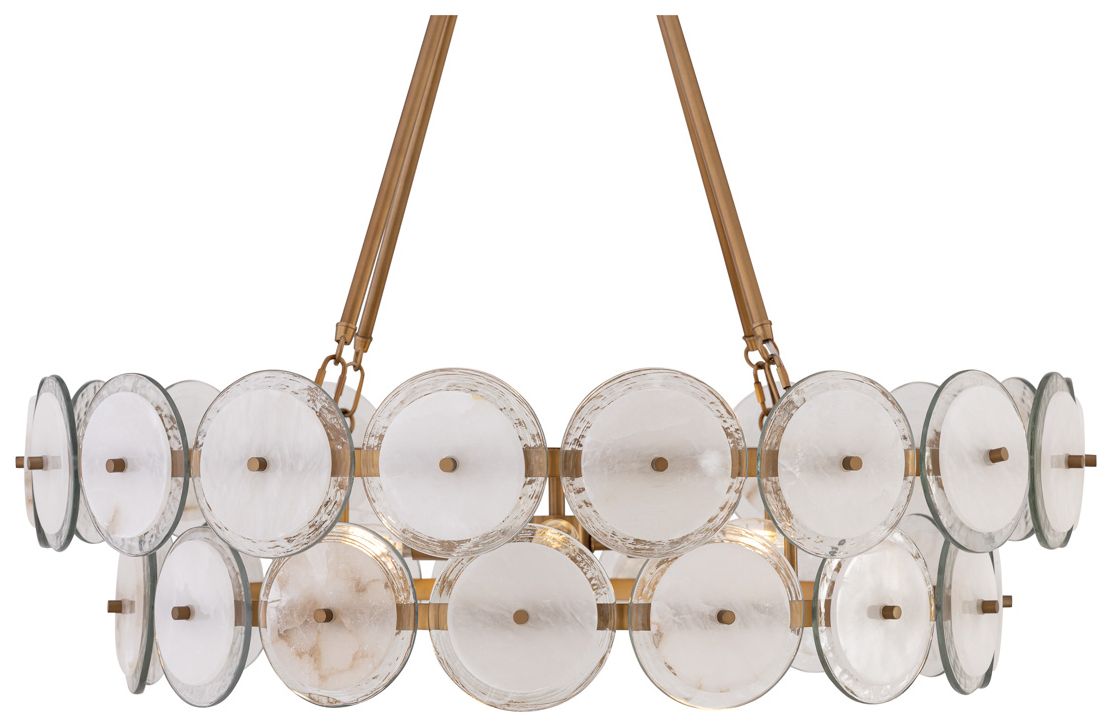 Image 6 Minka Lavery Kintrel 6-Light 31.5-in Legacy Brass Pendant with Glass Discs more views