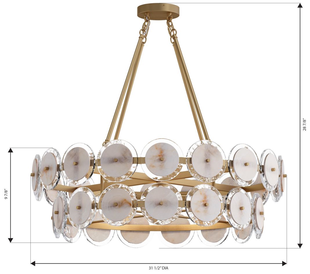 Minka Lavery Kintrel 6-Light 31.5-in Legacy Brass Pendant with Glass Discs