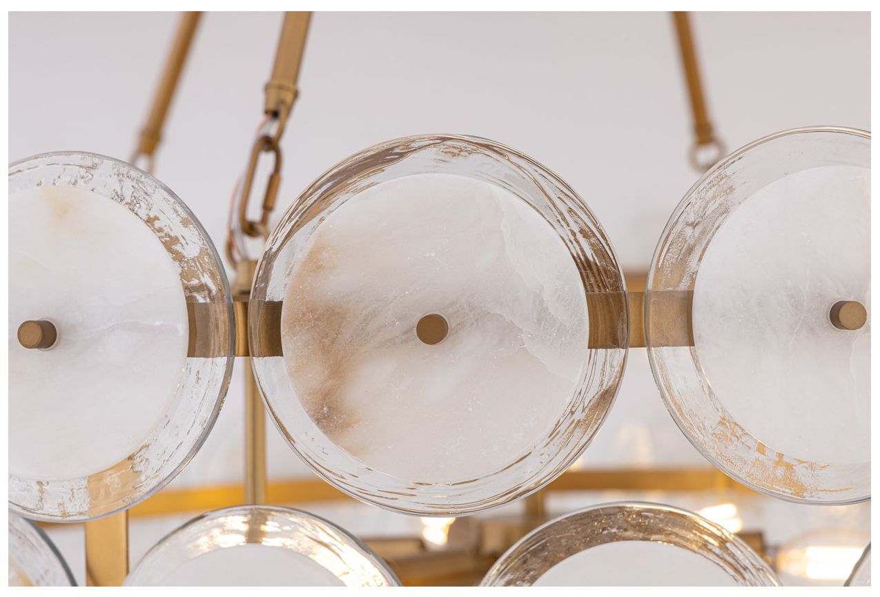 Minka Lavery Kintrel 6-Light 36.5-in Legacy Brass Pendant with Glass Discs